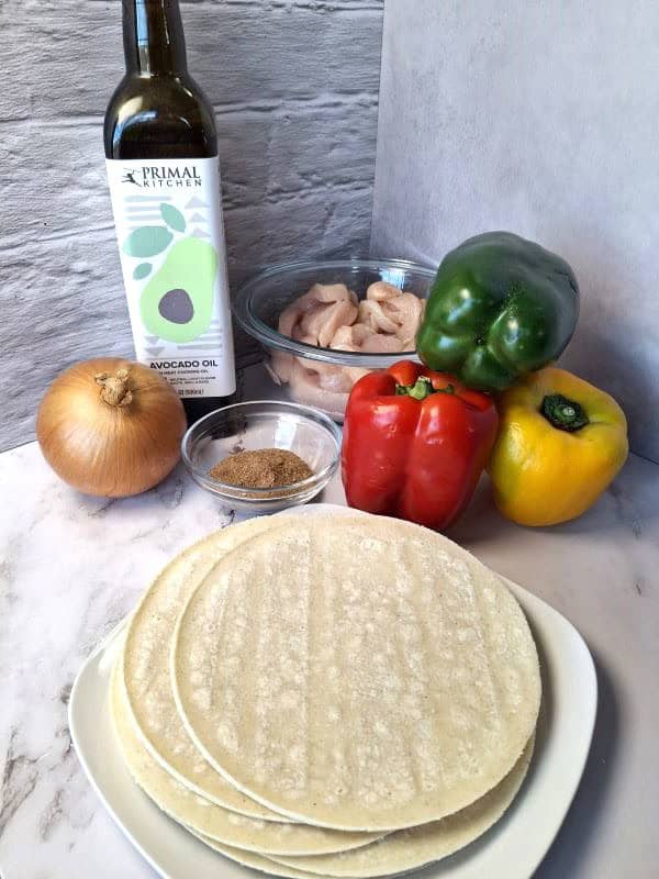 Ingredients for low sodium chicken fajitas