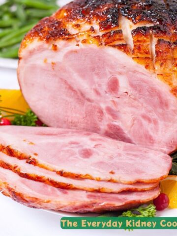 Lower sodium ham with garnishes