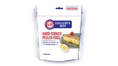 Ready-to-eat hard-cooked peeled eggs